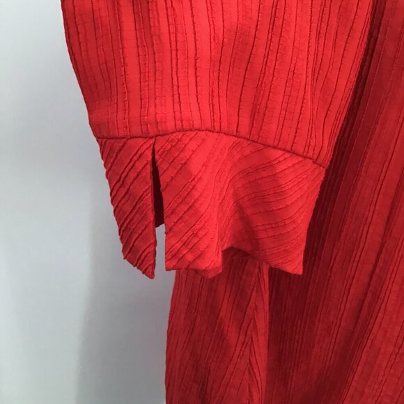 Moonlight by Y&S Popover Top XXL Red Goth Wired Collar Crinkle Pleated Sharkbite - Picture 11 of 13